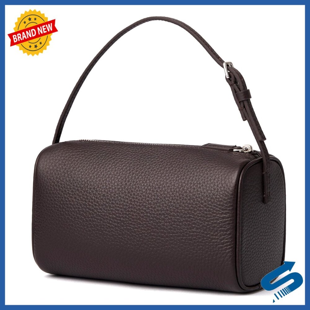 Mini Barrel Hobo Bag Genuine Leather Top Handle Crossbody Purse Chic Elegant